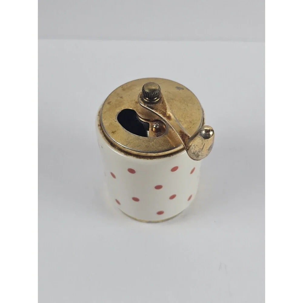 Olde Thompson Manual Ceramic Pepper Mill White Red Polka Dots Vintage/Retro